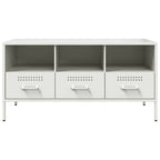 Meuble TV Design Laqué Blanc en Acier - 100 cm-Mon Meuble TV-Noir-1-6