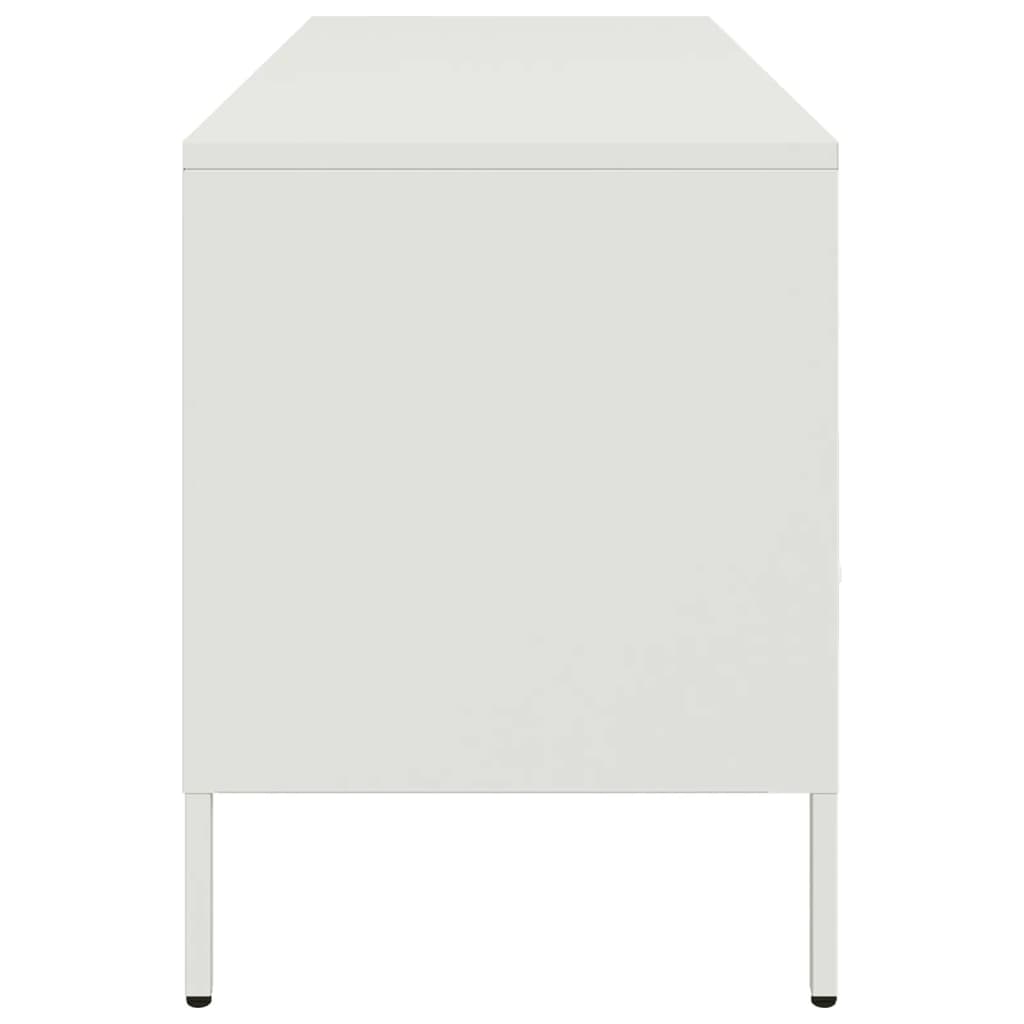 Meuble TV Design Laqué Blanc en Acier - 100 cm-Mon Meuble TV-Noir-1-7