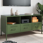 Meuble TV Design Laqué Blanc en Acier - 100 cm-Mon Meuble TV-Vert-1-17