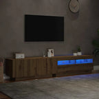 Meuble TV Design LED Effet Chêne - 200 cm-Mon Meuble TV-Chêne artisanal-2