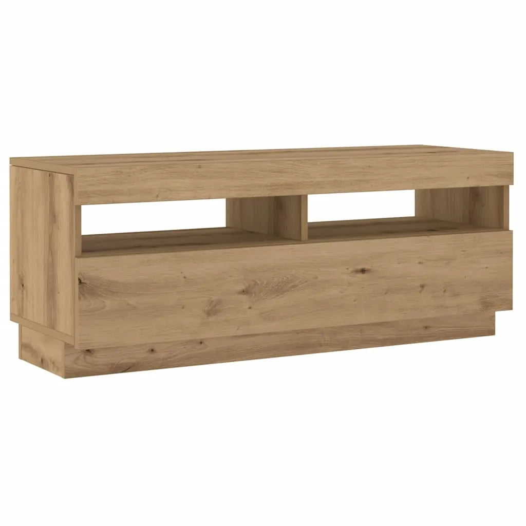 Meuble TV Design LED Effet Chêne - 200 cm-Mon Meuble TV-Chêne artisanal-6