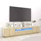 Meuble TV Design LED Effet Chêne - 200 cm-Mon Meuble TV-Chêne sonoma-17