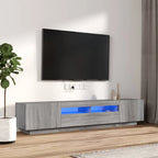 Meuble TV Design LED Effet Chêne - 200 cm-Mon Meuble TV-Sonoma gris-14