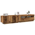 Meuble TV Design LED Effet Chêne - 200 cm-Mon Meuble TV-Vieux bois-19