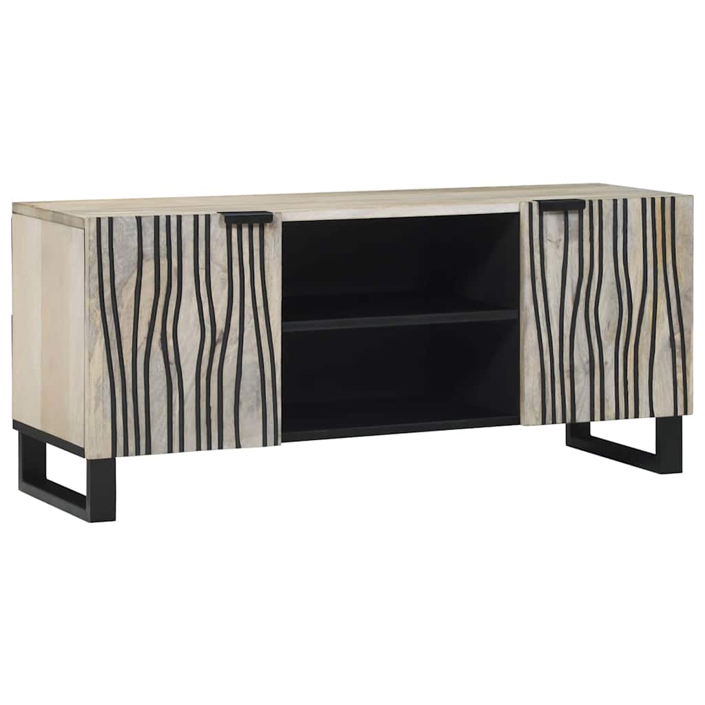 Meuble TV Design Marron Finition Noyer - 105 cm-Mon Meuble TV-Blanc-12