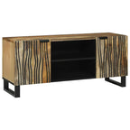 Meuble TV Design Marron Finition Noyer - 105 cm-Mon Meuble TV-Naturel-13
