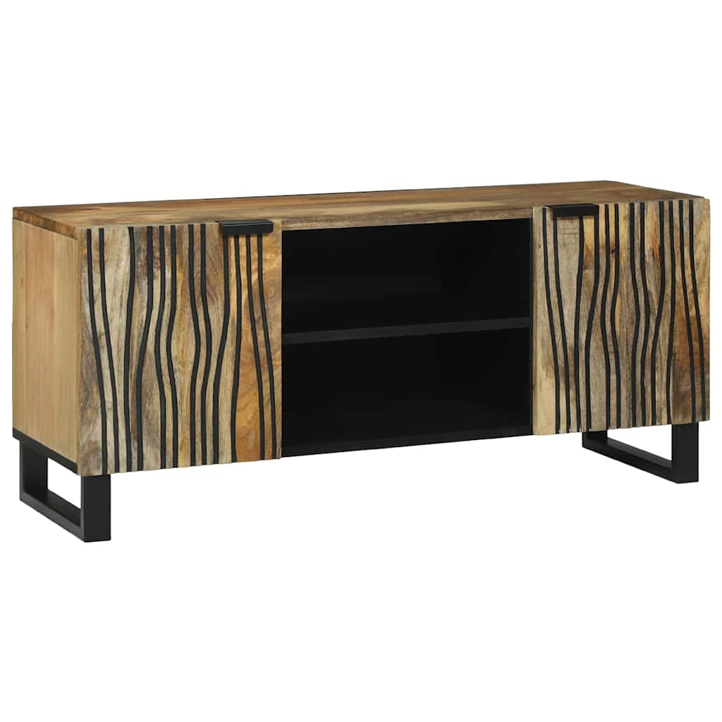 Meuble TV Design Marron Finition Noyer - 105 cm-Mon Meuble TV-Naturel-13