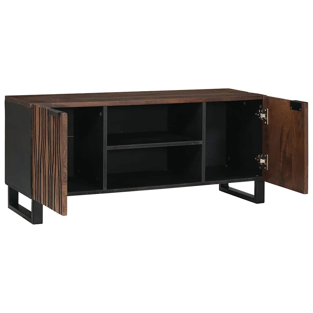 Meuble TV Design Marron Finition Noyer - 105 cm-Mon Meuble TV-Noyer-2