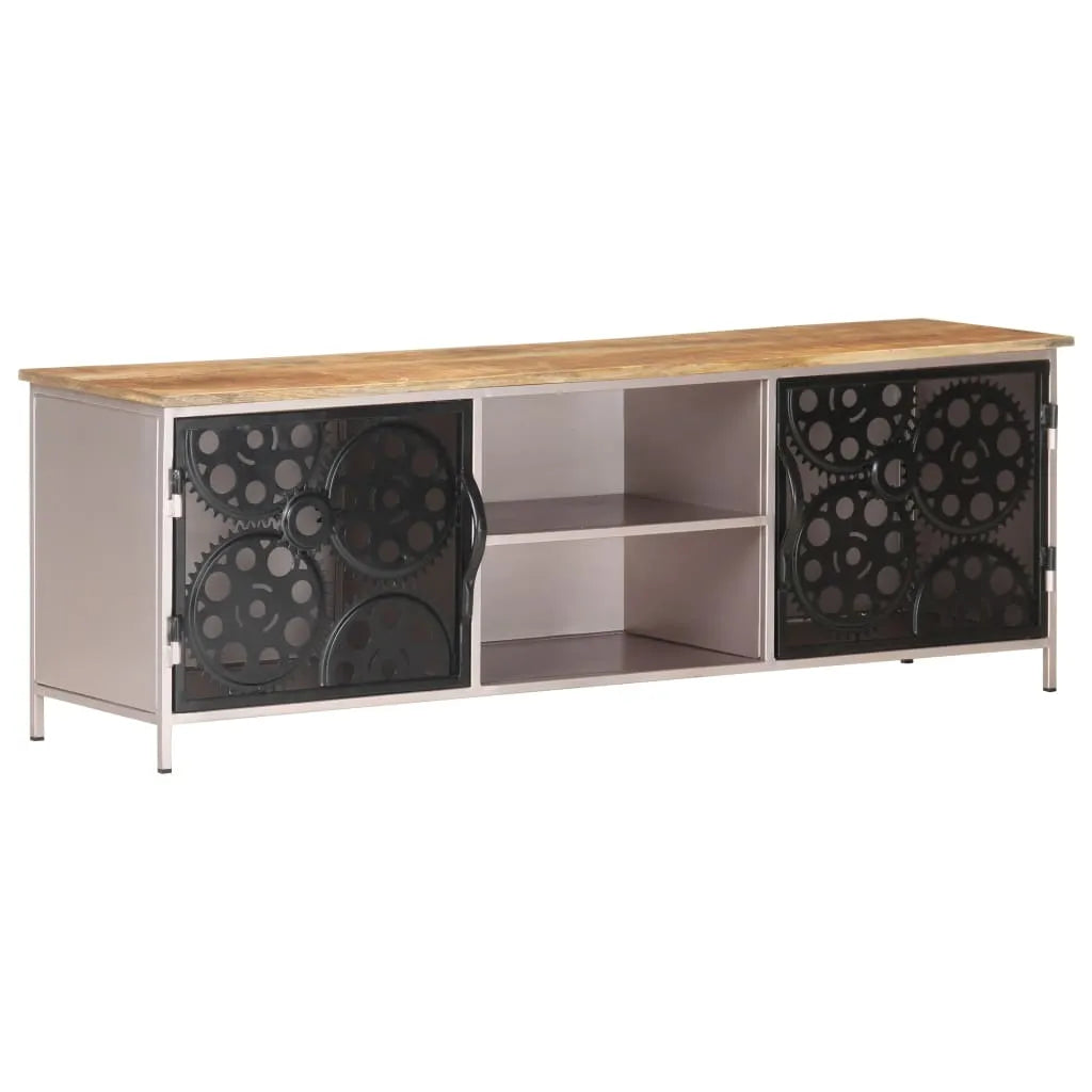 Meuble TV Design Moderne en Manguier et Fer - 120 cm-Mon Meuble TV-1