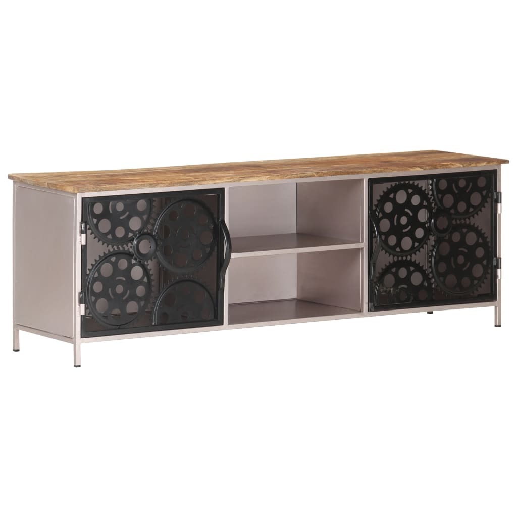 Meuble TV Design Moderne en Manguier et Fer - 120 cm-Mon Meuble TV-11