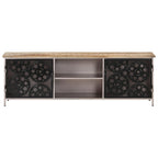 Meuble TV Design Moderne en Manguier et Fer - 120 cm-Mon Meuble TV-2