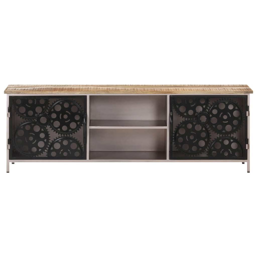 Meuble TV Design Moderne en Manguier et Fer - 120 cm-Mon Meuble TV-2