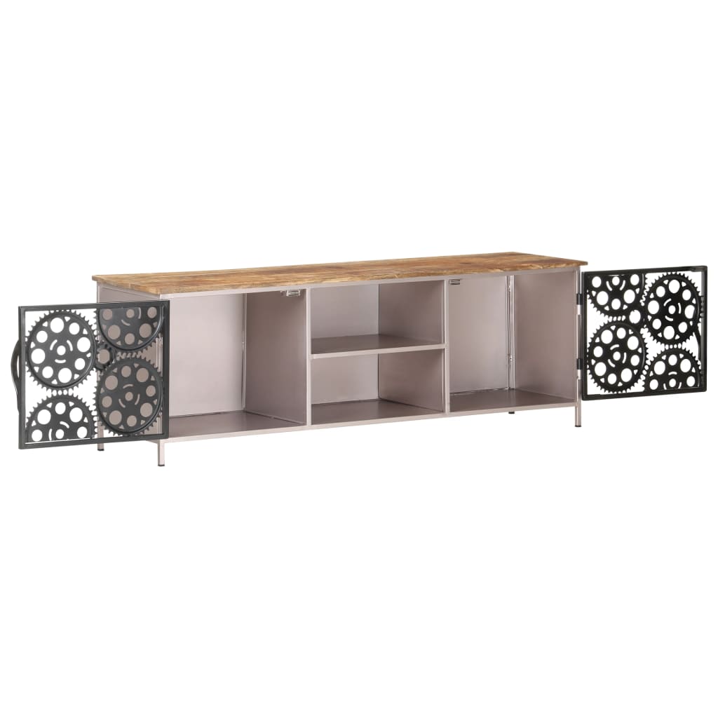 Meuble TV Design Moderne en Manguier et Fer - 120 cm-Mon Meuble TV-3