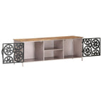 Meuble TV Design Moderne en Manguier et Fer - 120 cm-Mon Meuble TV-3