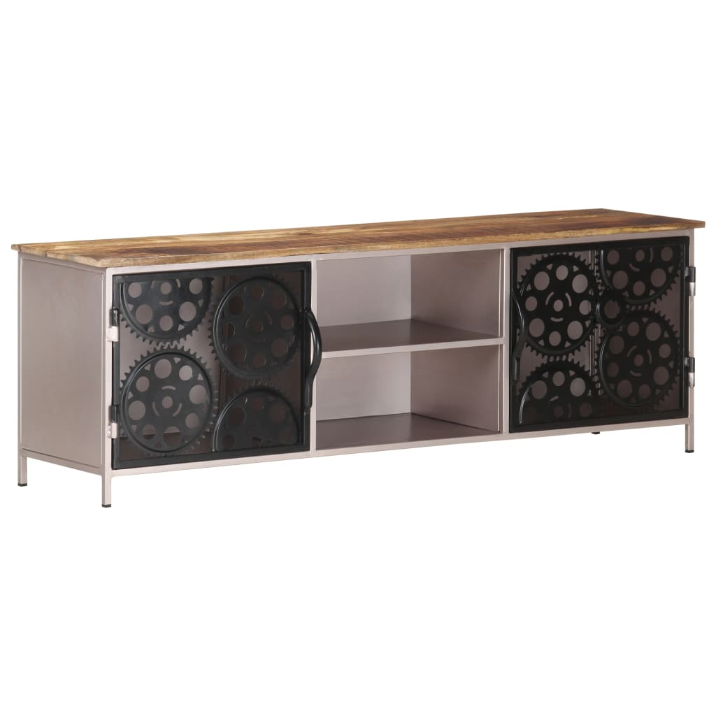 Meuble TV Design Moderne en Manguier et Fer - 120 cm-Mon Meuble TV-8