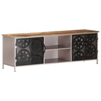 Meuble TV Design Moderne en Manguier et Fer - 120 cm-Mon Meuble TV-8