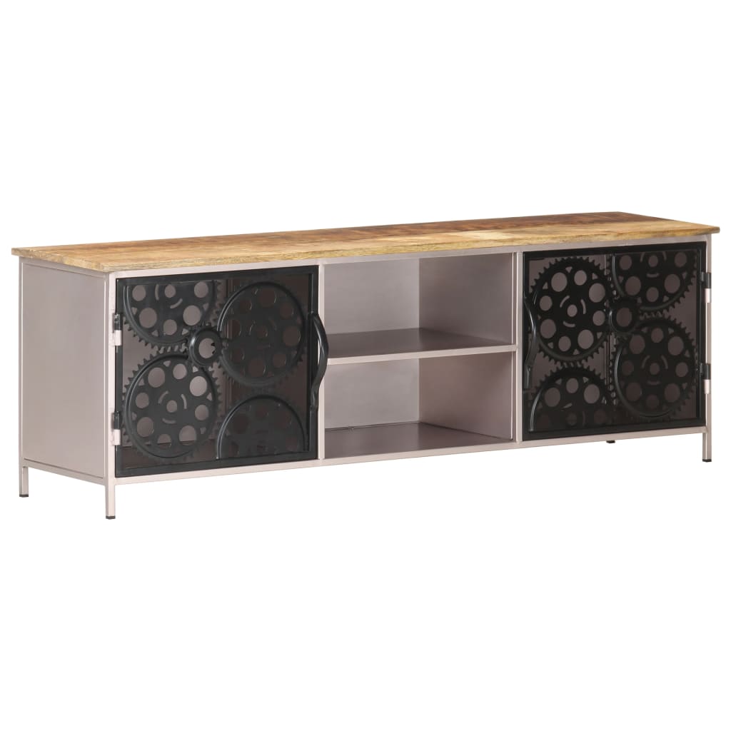 Meuble TV Design Moderne en Manguier et Fer - 120 cm-Mon Meuble TV-9