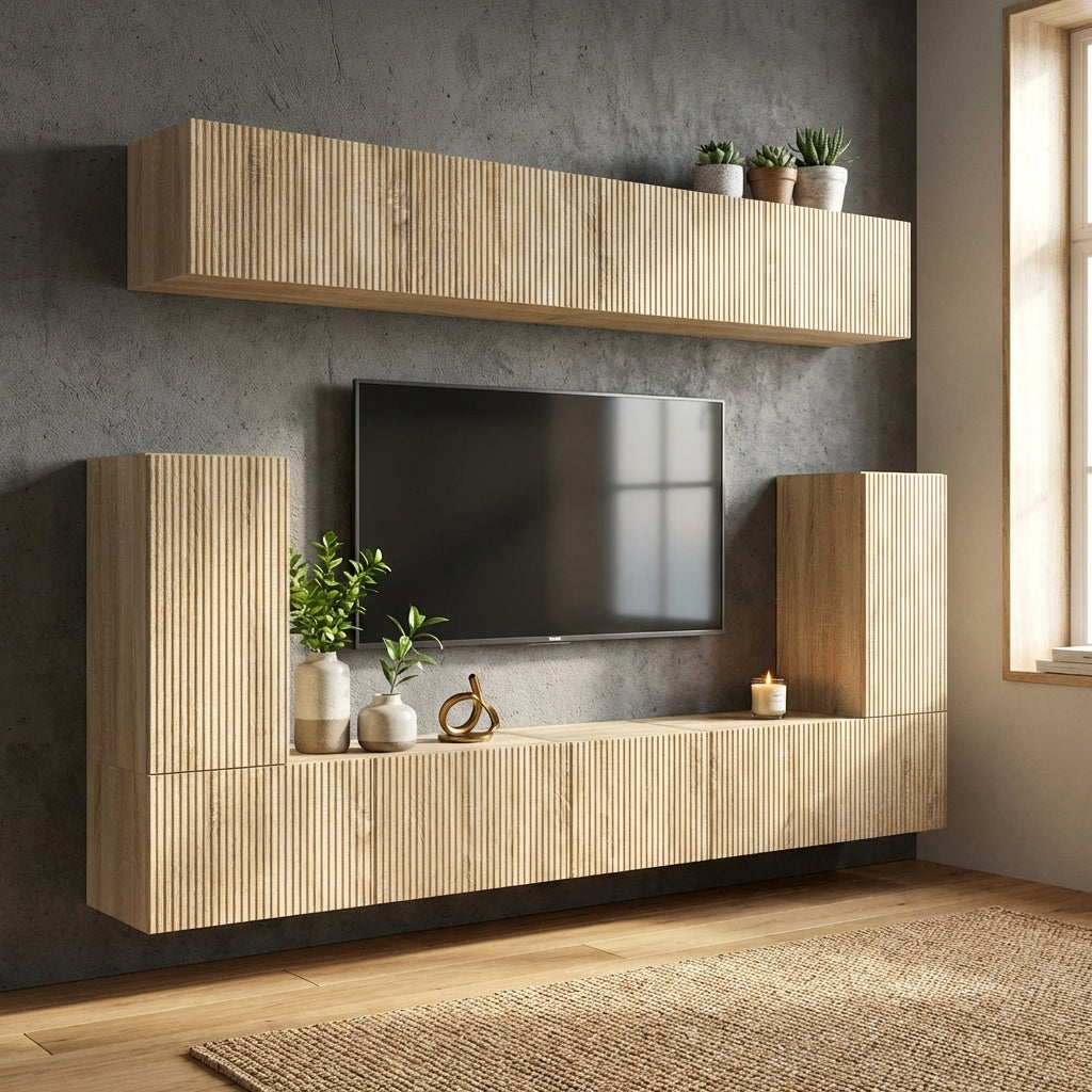 meuble-tv-design-mural-effet-chene-sonoma-5-pieces-decor