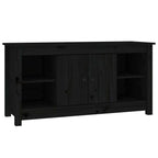 Meuble TV Design Noir en Pin Massif - 103 cm-Mon Meuble TV-Naturel-1-2