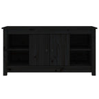 Meuble TV Design Noir en Pin Massif - 103 cm-Mon Meuble TV-Naturel-1-3