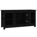 Meuble TV Design Noir en Pin Massif - 103 cm-Mon Meuble TV-Naturel-1-4