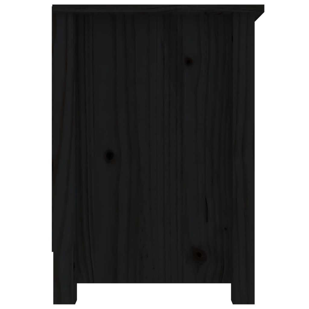 Meuble TV Design Noir en Pin Massif - 103 cm-Mon Meuble TV-Naturel-1-5
