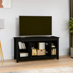 Meuble TV Design Noir en Pin Massif - 103 cm-Mon Meuble TV-Naturel-1-6