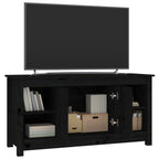 Meuble TV Design Noir en Pin Massif - 103 cm-Mon Meuble TV-Naturel-1-7