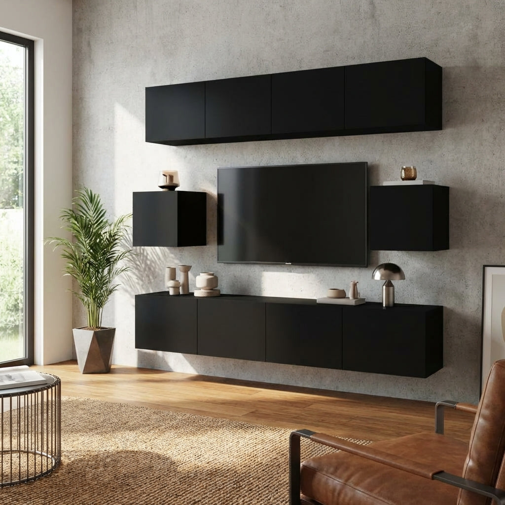 meuble-tv-design-noir-et-bois-6-pieces-decor