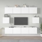 Meuble TV Design Noir et Bois - 6 Pièces-Mon Meuble TV-Blanc-80 cm-6-14