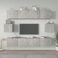 Meuble TV Design Noir et Bois - 6 Pièces-Mon Meuble TV-Gris béton-80 cm-6-15