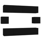 Meuble TV Design Noir et Bois - 6 Pièces-Mon Meuble TV-Gris béton-80 cm-6-2