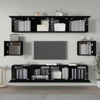 Meuble TV Design Noir et Bois - 6 Pièces-Mon Meuble TV-Gris béton-80 cm-6-3
