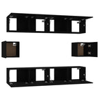 Meuble TV Design Noir et Bois - 6 Pièces-Mon Meuble TV-Gris béton-80 cm-6-5