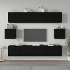 Meuble TV Design Noir et Bois - 6 Pièces-Mon Meuble TV-Noir-80 cm-6-1