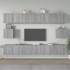 Meuble TV Design Noir et Bois - 6 Pièces-Mon Meuble TV-Sonoma gris-100 cm-6-13