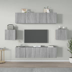 Meuble TV Design Noir et Bois - 6 Pièces-Mon Meuble TV-Sonoma gris-60 cm-6-17
