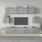 Meuble TV Design Noir et Bois - 6 Pièces-Mon Meuble TV-Sonoma gris-80 cm-6-16