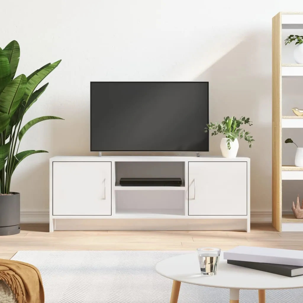 Meuble TV Design Scandinave Couleur Vieux Bois - 102 cm-Mon Meuble TV-Blanc brillant-14