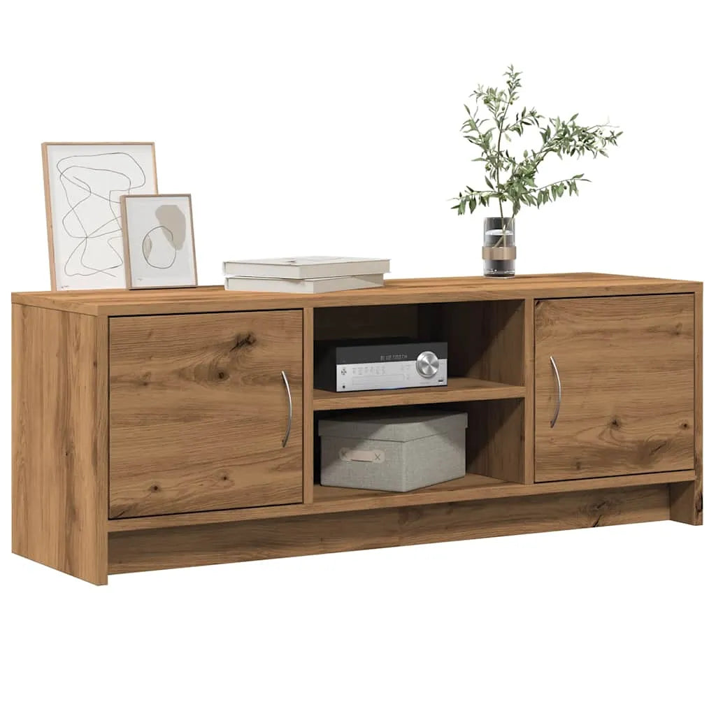 Meuble TV Design Scandinave Couleur Vieux Bois - 102 cm-Mon Meuble TV-Chêne artisanal-12