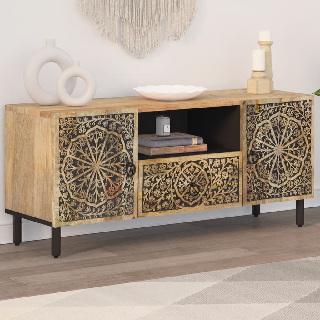 Meuble TV Design sur Pied en Manguier Massif - 105 cm-Mon Meuble TV-2