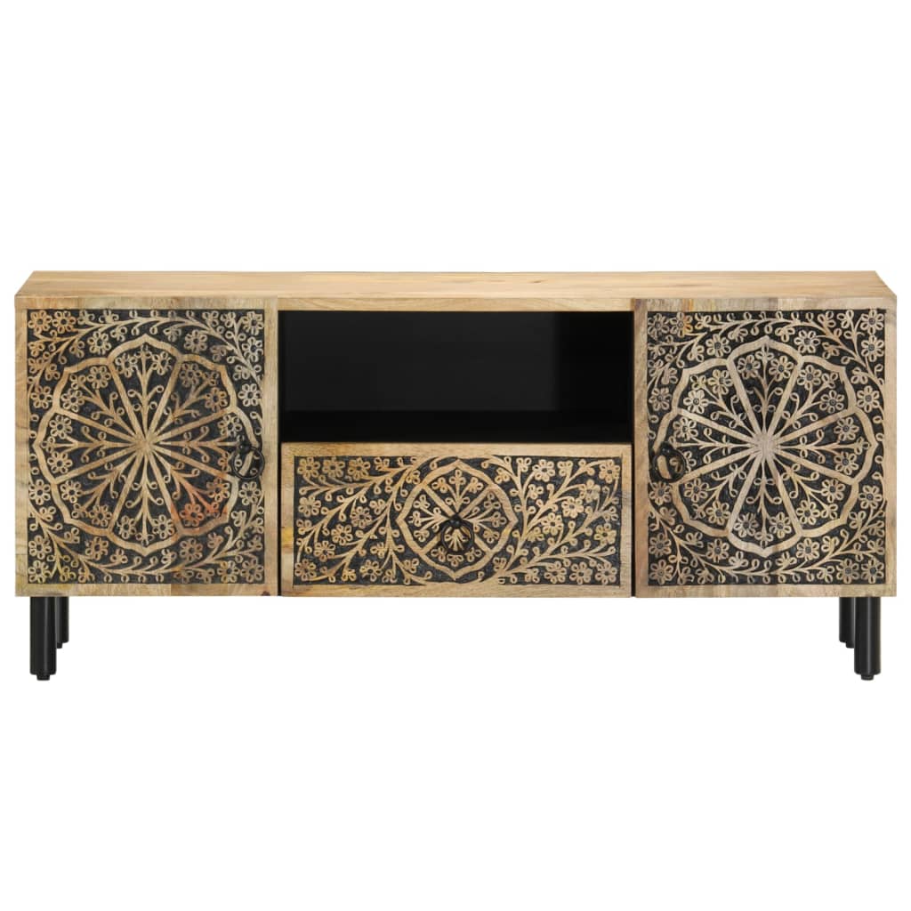 Meuble TV Design sur Pied en Manguier Massif - 105 cm-Mon Meuble TV-5