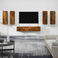 Meuble TV Design Suspendu Effet Chêne Fumé - 6 Pièces-Mon Meuble TV-Chêne fumé-90 cm-6-1