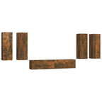 Meuble TV Design Suspendu Effet Chêne Fumé - 6 Pièces-Mon Meuble TV-Chêne fumé-90 cm-6-2
