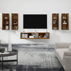 Meuble TV Design Suspendu Effet Chêne Fumé - 6 Pièces-Mon Meuble TV-Chêne fumé-90 cm-6-3
