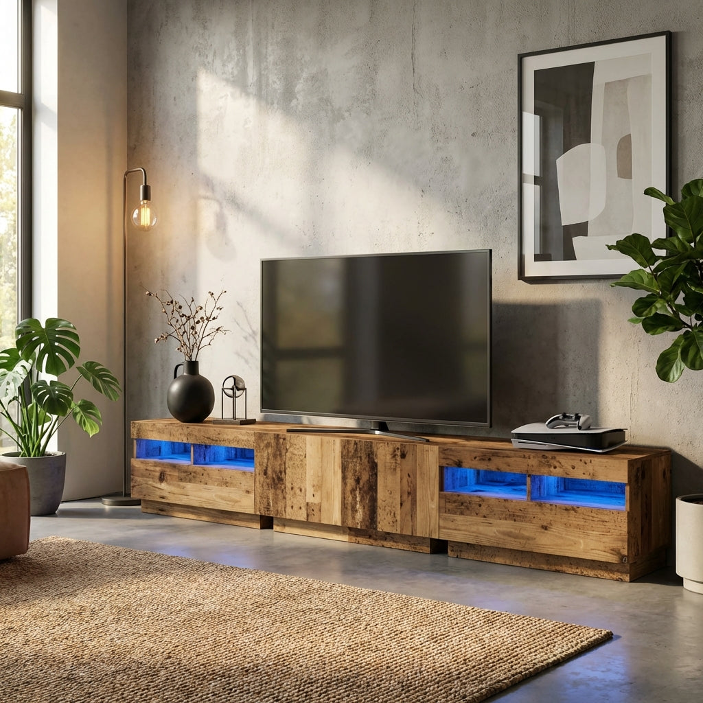 meuble-tv-eclairage-led-couleur-vieux-bois-260-cm-decor