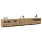 Meuble TV Eclairage LED Couleur Vieux Bois - 260 cm-Mon Meuble TV-Chêne artisanal-18