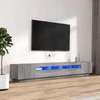 Meuble TV Eclairage LED Couleur Vieux Bois - 260 cm-Mon Meuble TV-Sonoma gris-14