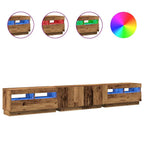 Meuble TV Eclairage LED Couleur Vieux Bois - 260 cm-Mon Meuble TV-Vieux bois-3