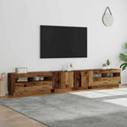 Meuble TV Eclairage LED Couleur Vieux Bois - 260 cm-Mon Meuble TV-Vieux bois-5